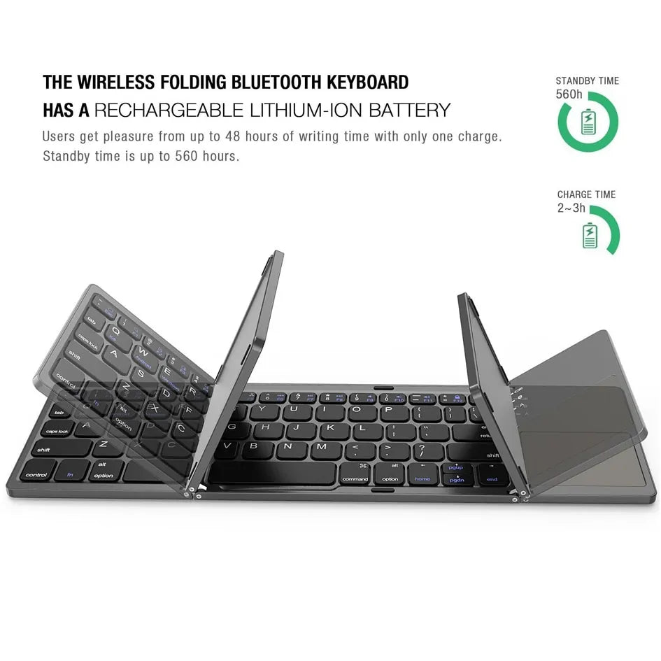 3 Mini Bluetooth Folding Keyboard with Touchpad