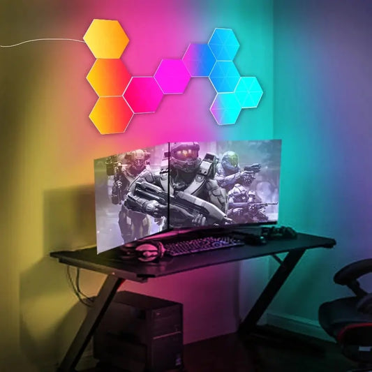 Hexagon LED Gaming Wall Light Set