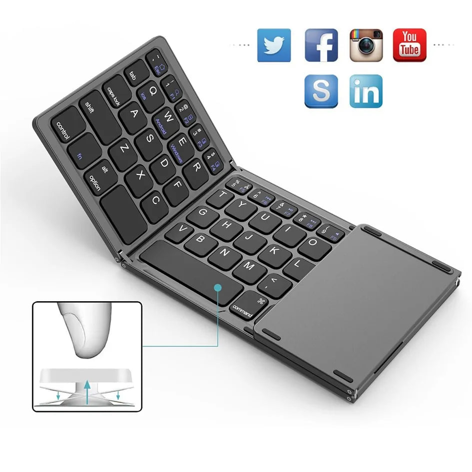 3 Mini Bluetooth Folding Keyboard with Touchpad