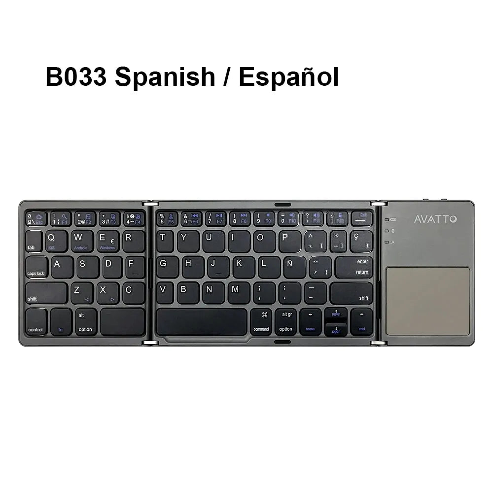 3 Mini Bluetooth Folding Keyboard with Touchpad