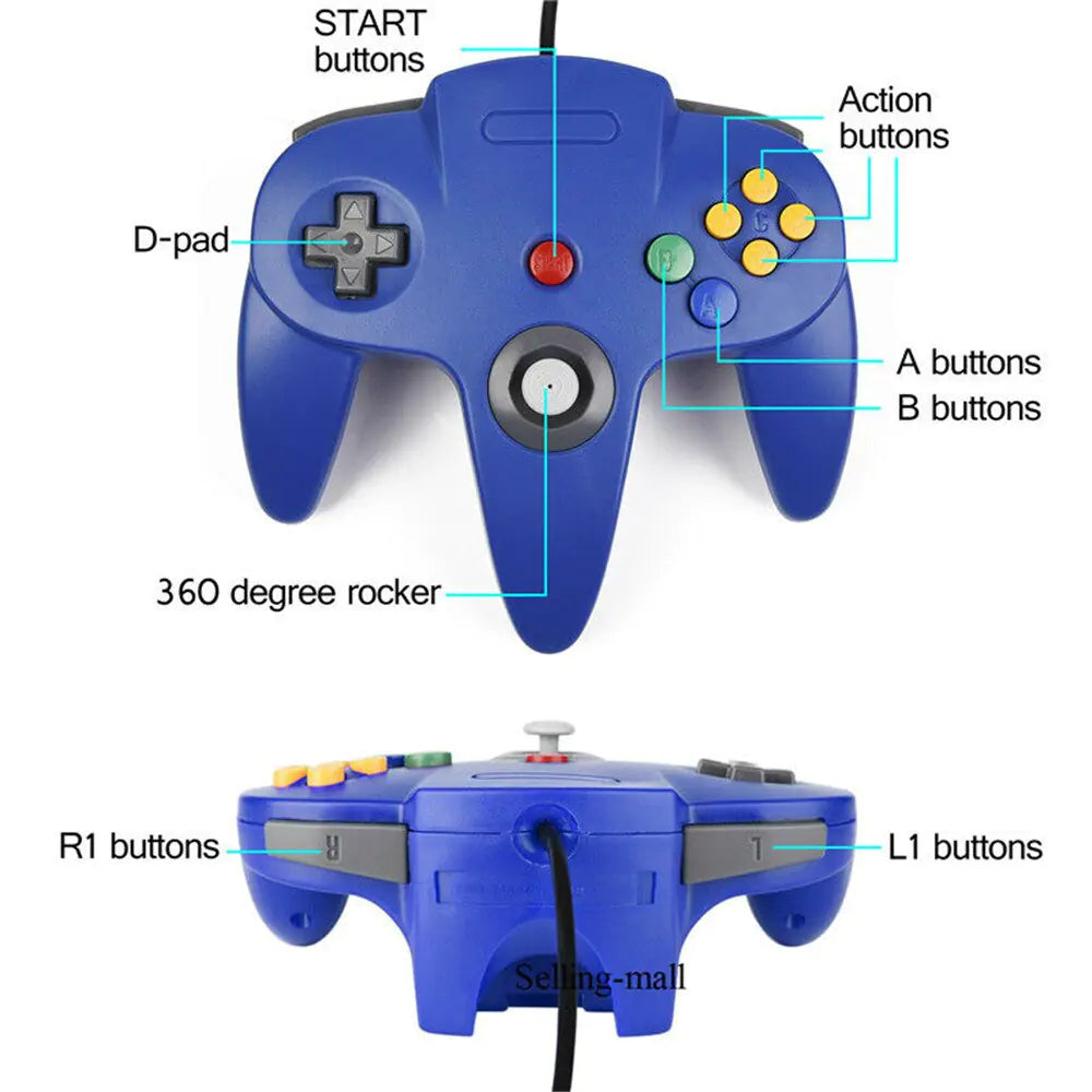 Retro N64 Gamepad For Gaming